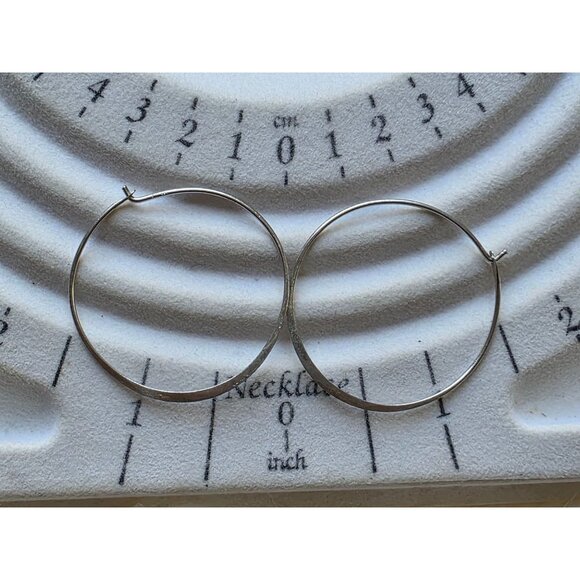 Sterling Silver 925 Hoop Earrings Classic Design 2-Inch Diameter‎ - Picture 2 of 5